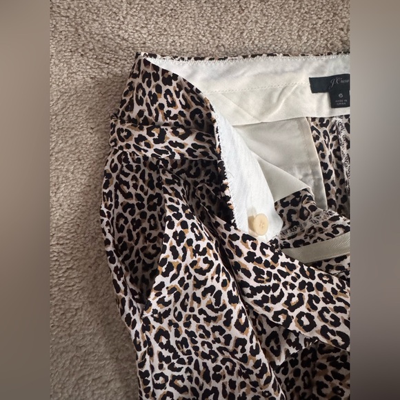 J Crew Wide Leg Cropped Leopard Print Pants - Picture 8 of 9